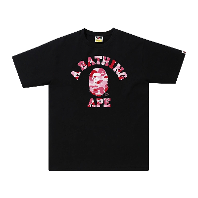 Pre-owned Bape Abc Camo College Tee 'black/pink'