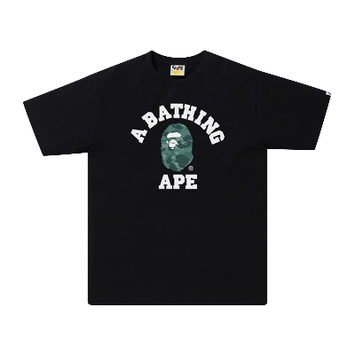 Pre-owned Bape Color Camo College Tee 'black/green'