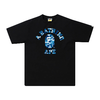 Pre-owned Bape Abc Camo College Tee 'black/blue'