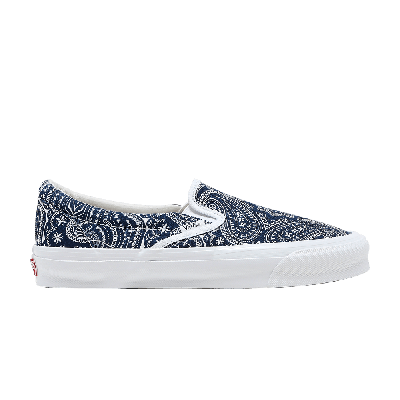Pre-owned Vans Kith X Vault Og Classic Slip-on Lx 'paisley' In Blue