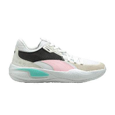 Pre-owned Puma Court Rider 'summer Days - Pink Lady' In White