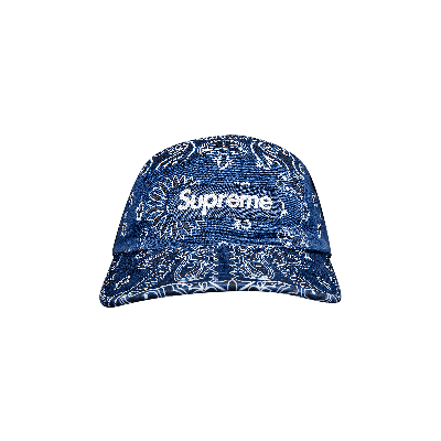 Pre-owned Supreme Bandana Camp Cap 'navy' In Blue