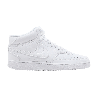 Pre-owned Nike Wmns Court Vision Mid 'triple White'