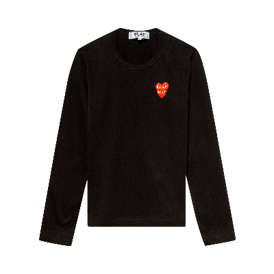 Pre-owned Comme Des Garçons Play Double Heart Long-sleeve T-shirt 'black'