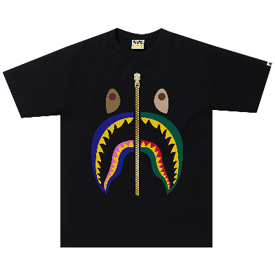 Pre-owned Bape Colors Shark Tee 'black'