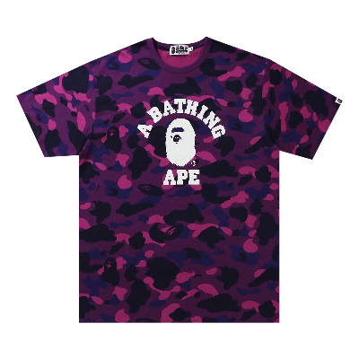 Pre-owned Bape Online Exclusive Color Camo College Tee 'purple'