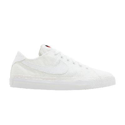 Pre-owned Nike Wmns Court Legacy Canvas 'triple White'