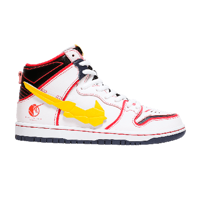 Pre-owned Nike Gundam X Dunk High Sb 'project Unicorn - Rx-0' In White