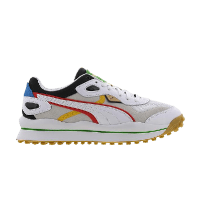 Pre-owned Puma Street Rider Unity 'white High Risk Red'