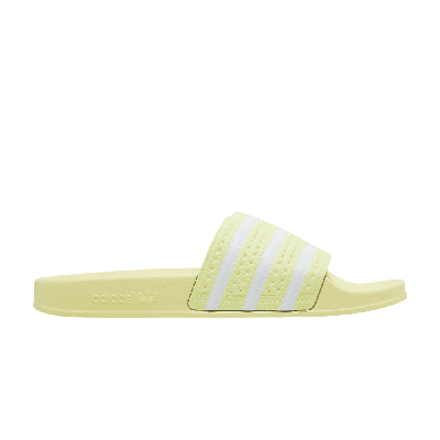 Adidas Originals Adilette凉拖 In Pulse Yellow/white/pulse Yellow