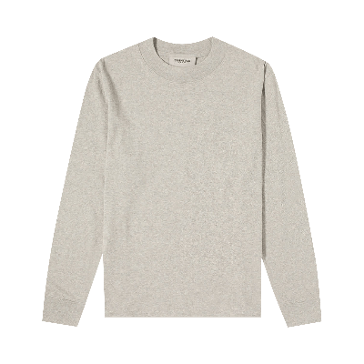 Pre-owned Essentials Fear Of God  Long-sleeve Tee 'heather Oatmeal' In Grey