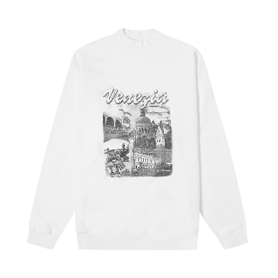 Pre-owned Balenciaga Venezia Print Crewneck 'white/grey'