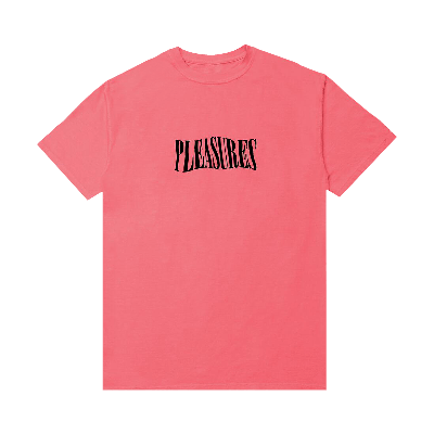 Pre-owned Pleasures Party Logo T-shirt 'coral' In Pink