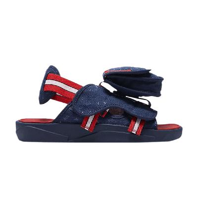 Pre-owned Air Jordan Paris Saint-germain X Jordan Ls Slide 'midnight Navy Red' In Blue