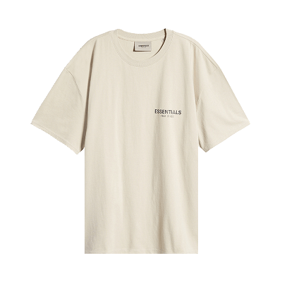 Pre-owned Essentials Fear Of God  T-shirt 'stone' In Cream