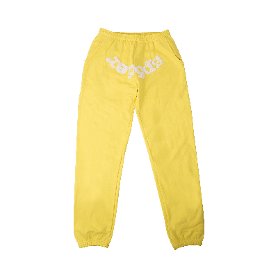 Pre-owned Sp5der Logo Print Sweatpants 'yellow'