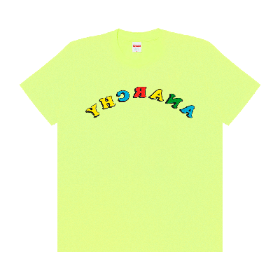 Pre-owned Supreme X Jamie Reid Anarchy Tee 'bright Yellow'