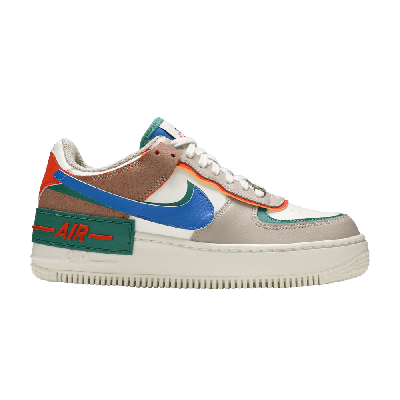 Pre-owned Nike Wmns Air Force 1 Shadow 'sail Signal Blue Green' In White