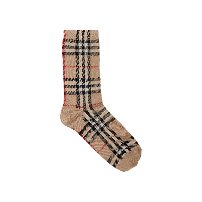 Pre-owned Burberry Checked Socks 'archive Beige' In Cream