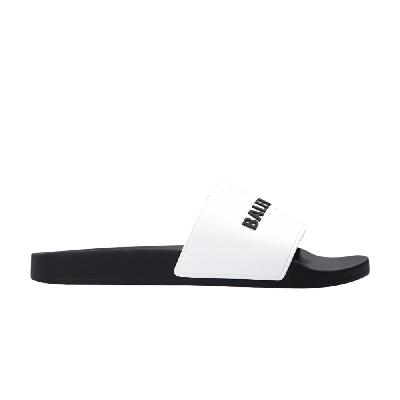 Pre-owned Balenciaga Pool Slides 'white Black'