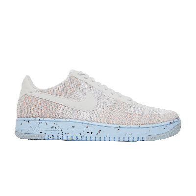 Pre-owned Nike Air Force 1 Crater Flyknit 'white Chambray Blue' In Cream