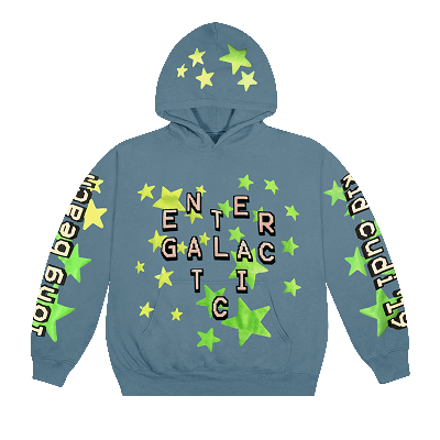 Pre-owned Cactus Plant Flea Market X Kid Cudi Enter Galactic Hoodie 'blue'