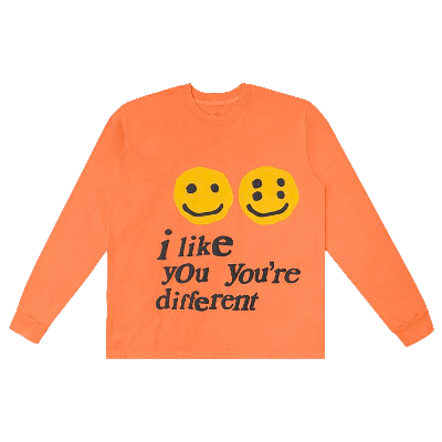 Pre-owned Cactus Plant Flea Market I Like You You're Different Long-sleeve Tee 'neon Orange'