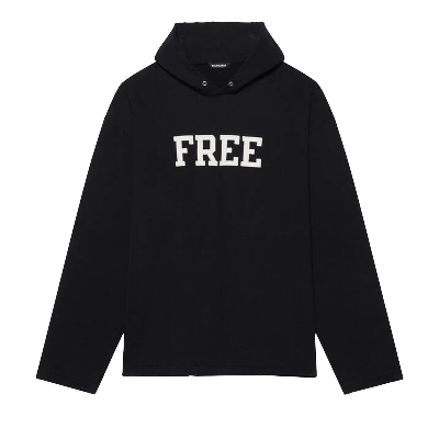 Pre-owned Balenciaga Free Embroidered No Rib Hoodie 'black'