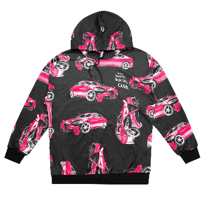 Pre-owned Anti Social Social Club 3am On Melrose All Over Hoodie 'black/pink'