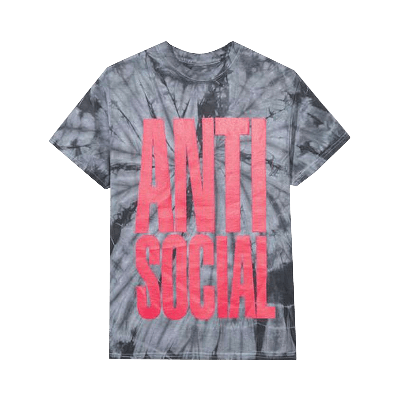 Pre-owned Anti Social Social Club Heatwave Tee 'black Tie Dye'