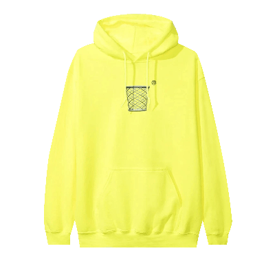 Pre-owned Anti Social Social Club Buckets Hoodie 'neon' In Yellow