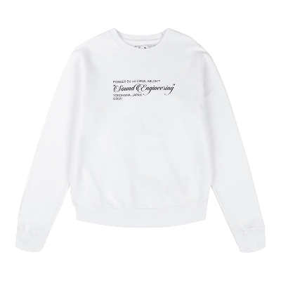 Pre-owned Off-white X Pioneer Sound Engineering Crewneck 'white/brilliant Green'