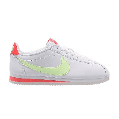 Pre-owned Nike Wmns Classic Cortez Leather 'volt Flash Crimson' In White