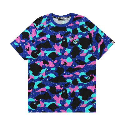 Pre-owned Bape X Kid Cudi Camo Tee 'navy' In Multi-color