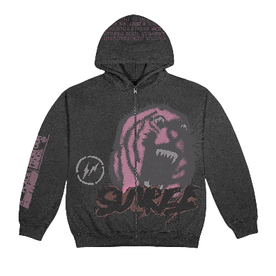 Pre-owned Cactus Jack By Travis Scott For Fragment Sunrise Zip Up Hoodie 'grey'