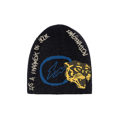 Pre-owned Cactus Jack By Travis Scott For Fragment Imagination Beanie 'black'