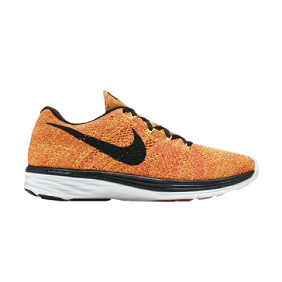 Pre-owned Nike Wmns Flyknit Lunar 3 'bright Mango Volt' In Orange