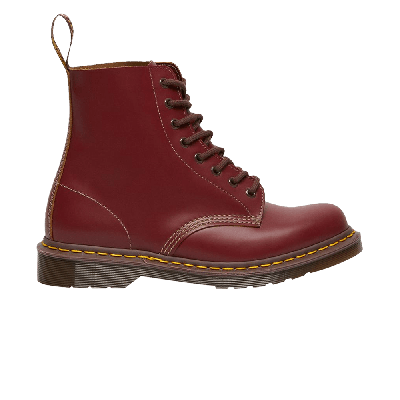 Pre-owned Dr. Martens 1460 Vintage Made In England Lace Up Boot 'oxblood Quilon' In Red