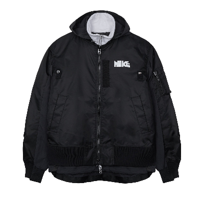 Pre-owned Nike X Sacai Layered Bomber Jacket 'black'