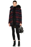 MR & MRS ITALY MIDI PARKA JACKET IN BLUE, CHECKERED & PLAID, RED.,PM220S PLAID 8047