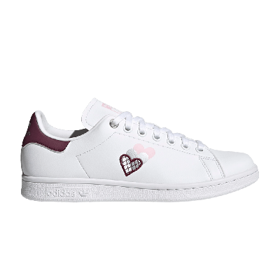 Pre-owned Adidas Originals Wmns Stan Smith 'hearts - Victory Crimson' In White