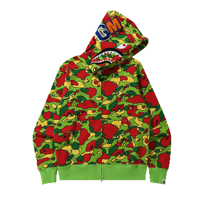 Pre-owned Bape Sta Camo Shark Zip Hoodie 'multi' In Multi-color