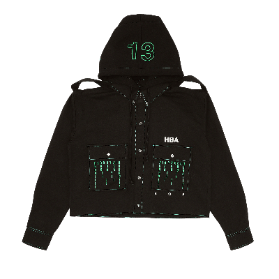 Pre-owned Hood By Air Hooded Trucker Sweatshirt 'black'