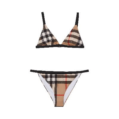 Pre-owned Burberry Vintage Check Triangle Bikini 'archive Beige' In Cream