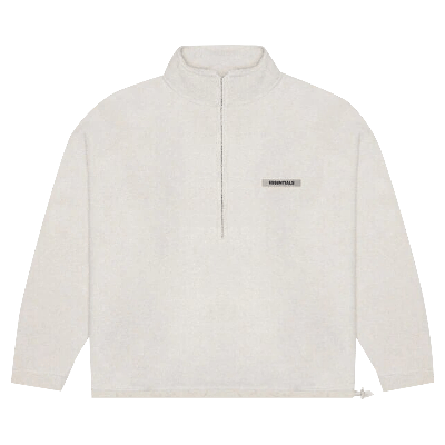 Pre-owned Essentials Fear Of God  Polar Fleece Half Zip Pullover 'oatmeal' In Cream
