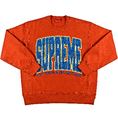 Pre-owned Supreme Cities Arc Crewneck 'burnt Orange'