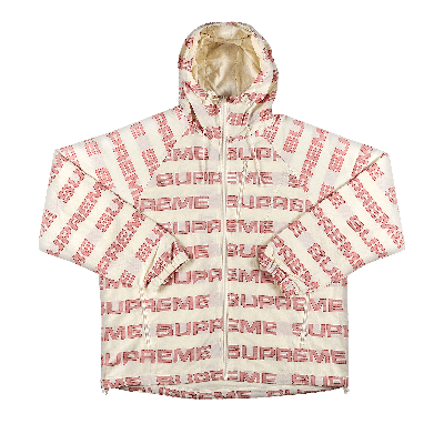Pre-owned Supreme Logo Ripstop Hooded Track Jacket 'natural' In Cream