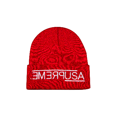 Pre-owned Supreme Usa Beanie 'red'