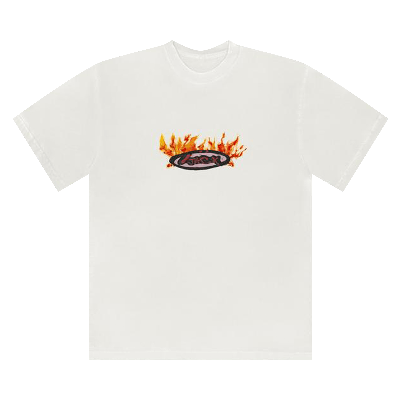 Pre-owned Cactus Jack By Travis Scott Flame Tee 'white'