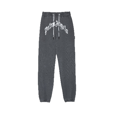 Pre-owned Palm Angels Gd Curved Logo Sweatpants 'black/white'